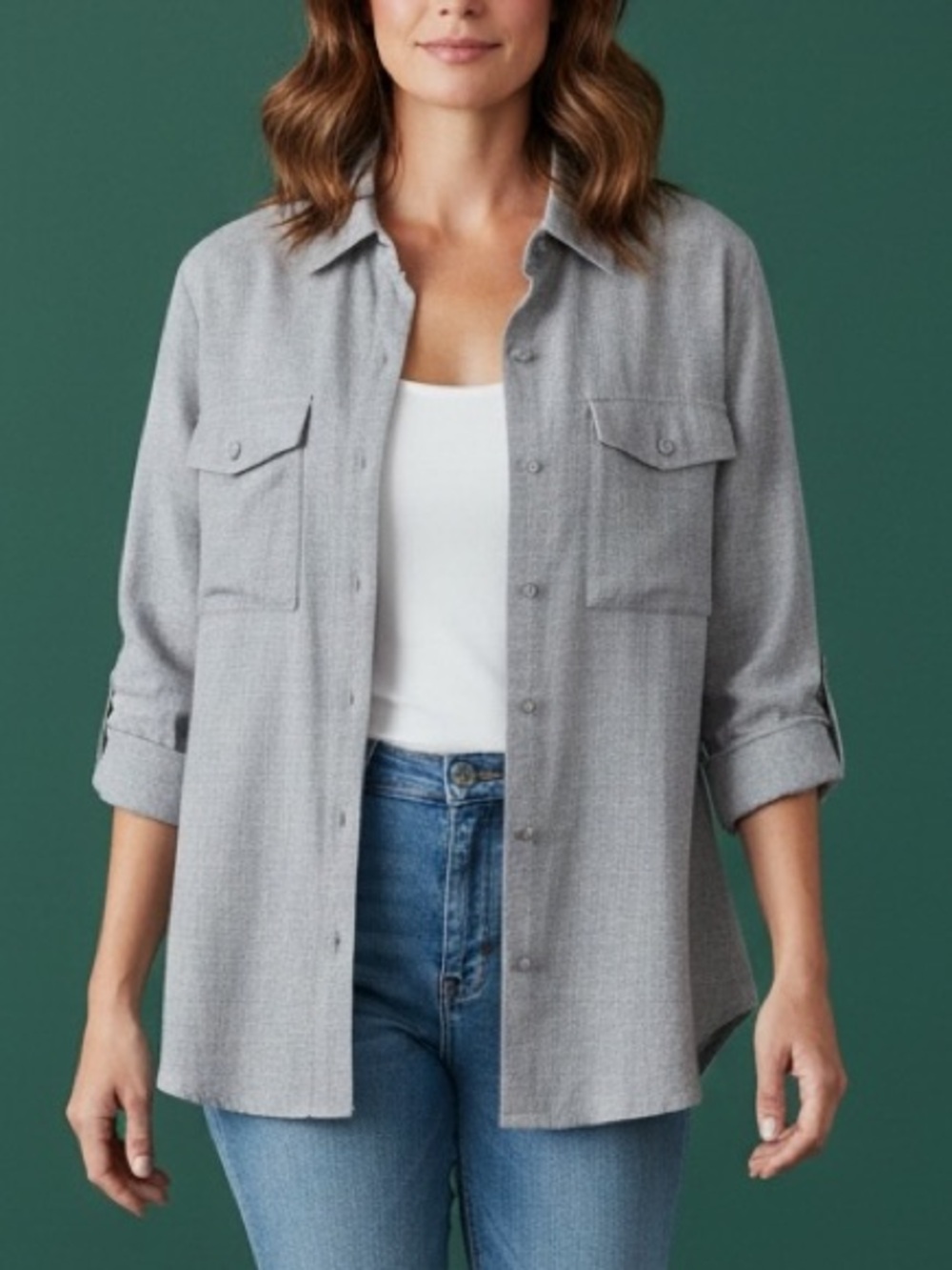 Gold Hawk rayon/linen button down also